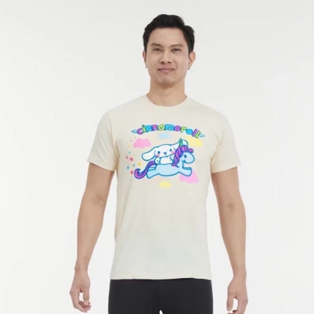 Men's Sanrio Cinnamoroll Short Sleeve Graphic T-Shirt - Beige sz Large